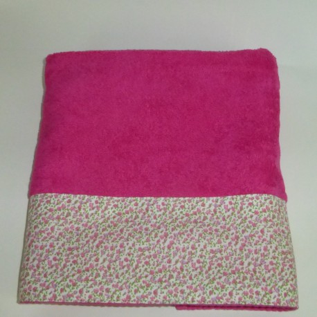 Serviette éponge liteau liberty fushia 