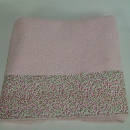 Serviette éponge liteau liberty rose